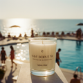 SAYF BEIRUT bright white candle with Mediterranean sea